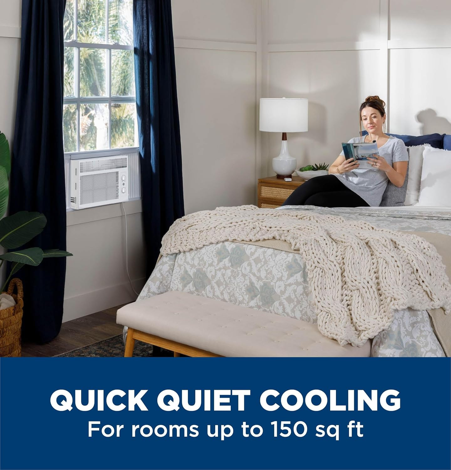 GE Window Air Conditioner 5,000 BTU AC Unit for Small Rooms up to 150 Sq Ft with