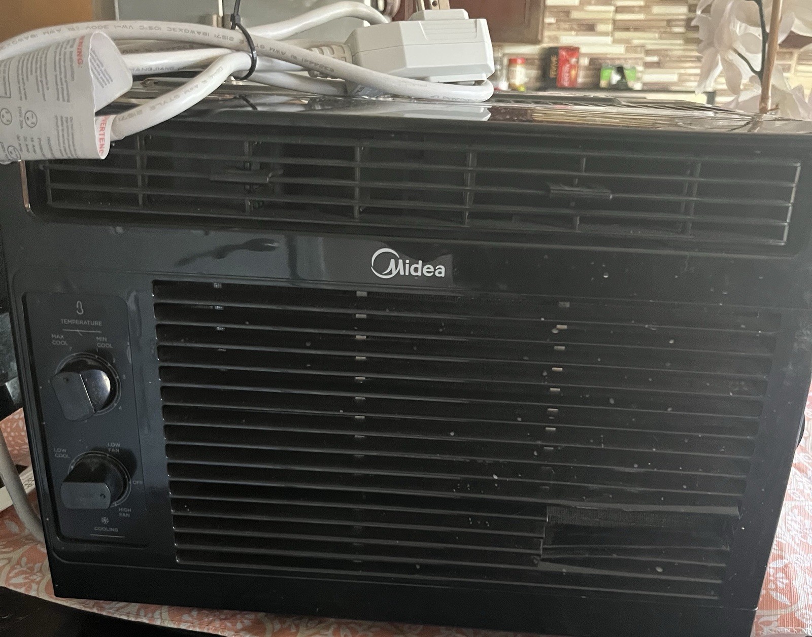 Midea 5000 BTU Window Air Conditioner Black Mechanical Controls Washable Filter
