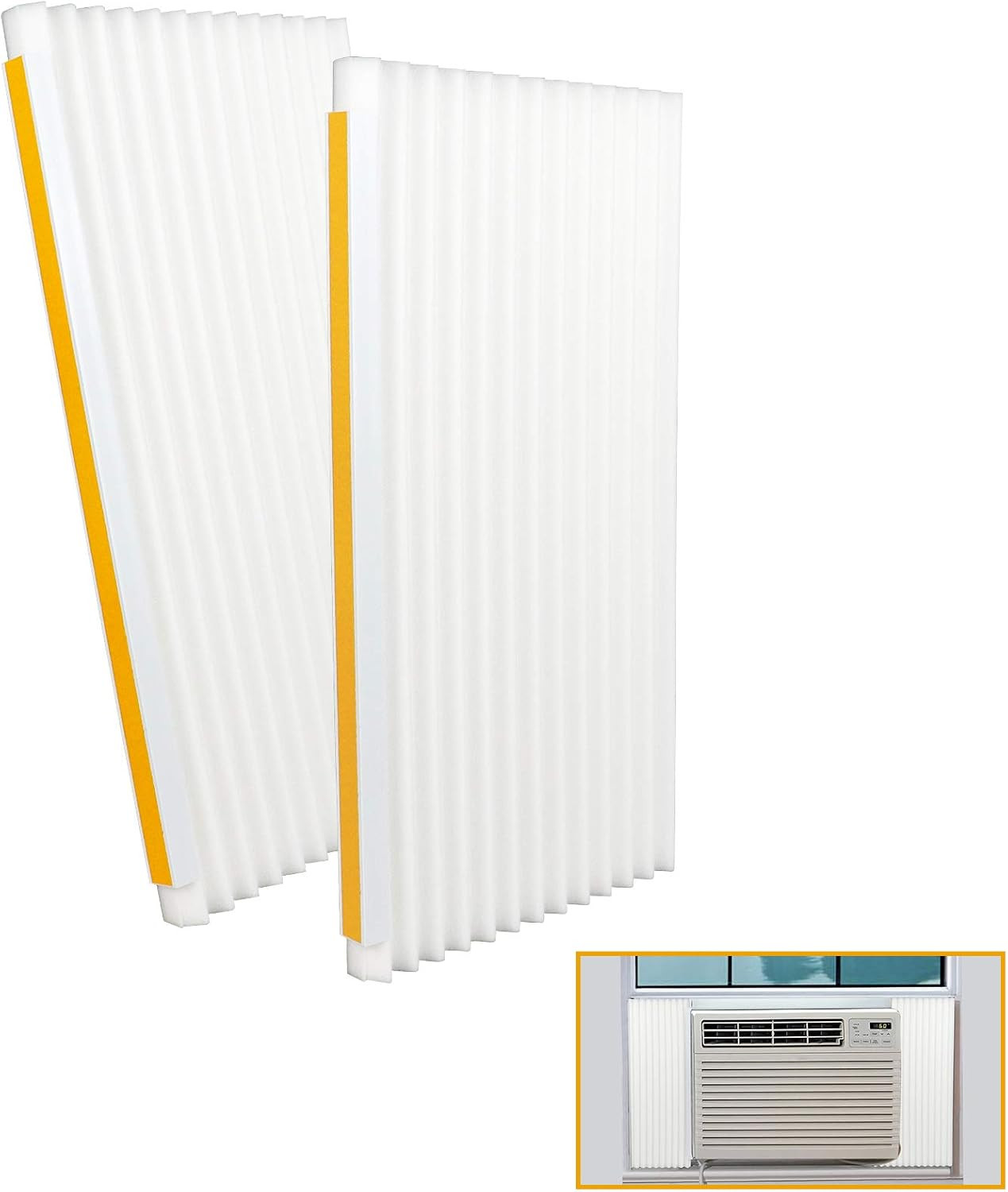 Window Air Conditioner Foam Insulation Panels, AC Side Insulating Panel Kit, 2 P