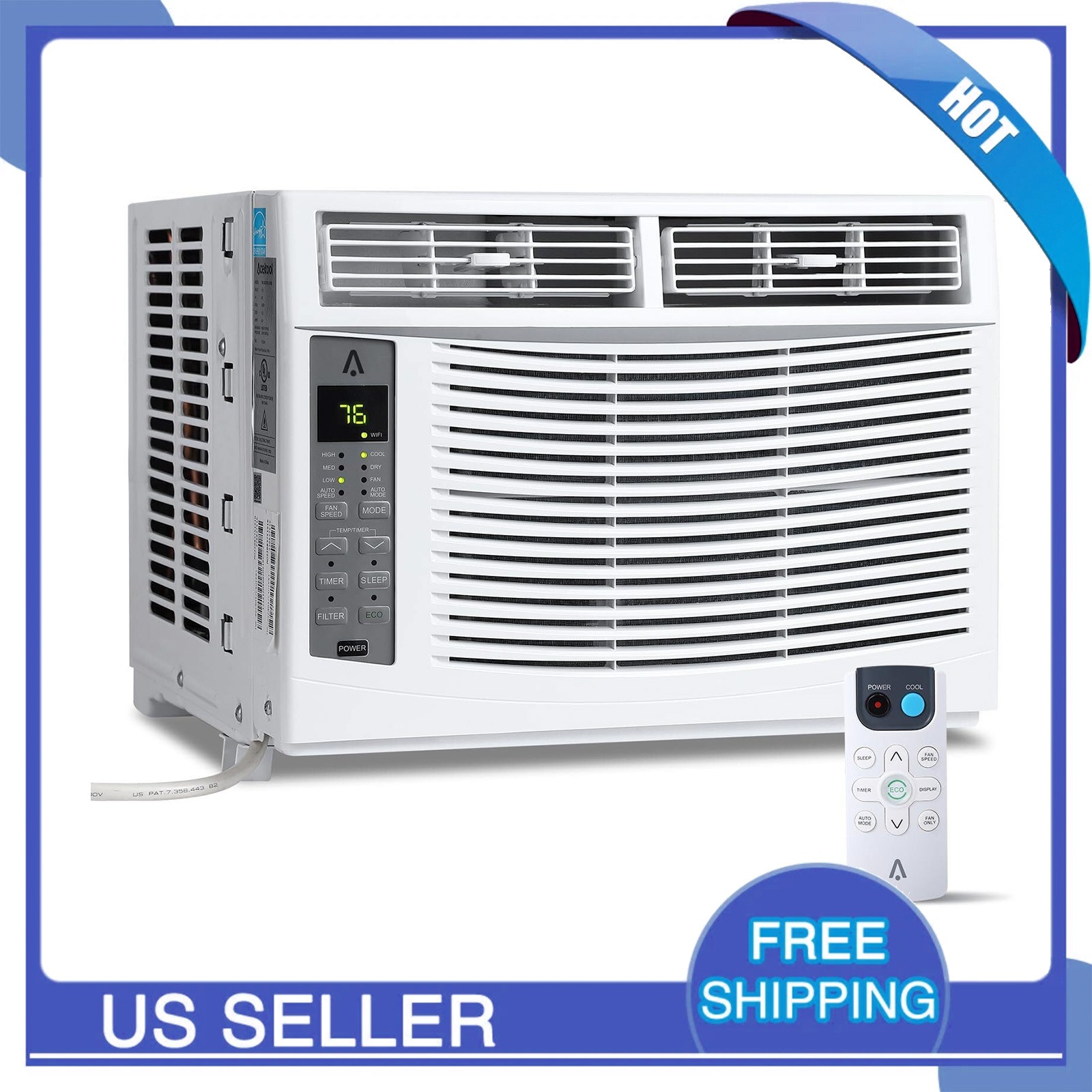6000 BTU Window Air Conditioner Efficient Cooling for Rooms up to 250 Sq.Ft