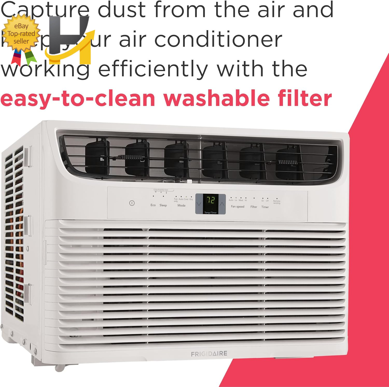 Frigidaire 12000 BTU Window Air Conditioner AC Unit Remote 115V FHWC123TC1