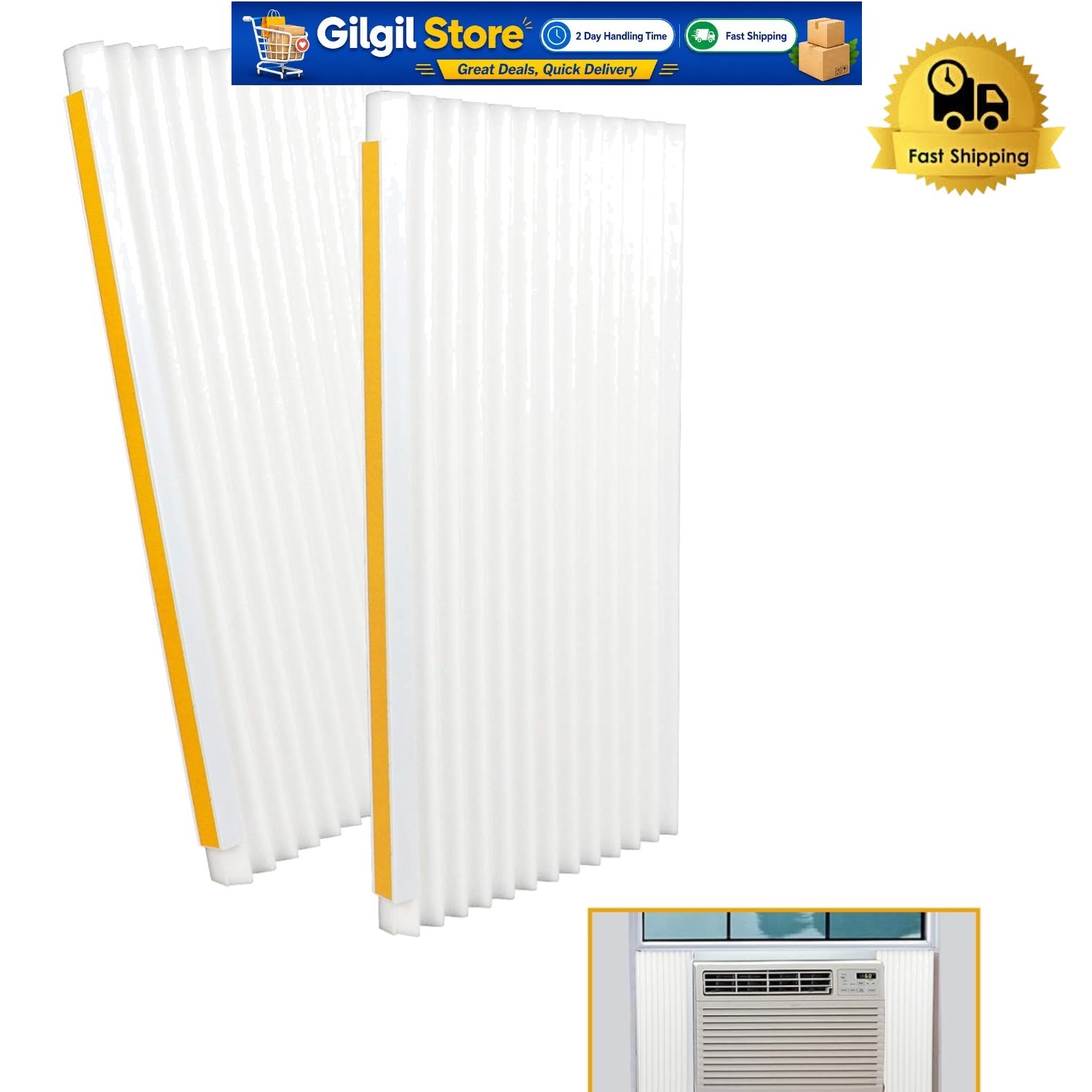 Energy-Saving Window AC Insulation Panel Kit – Comfortable Home Solution, 2 Pack