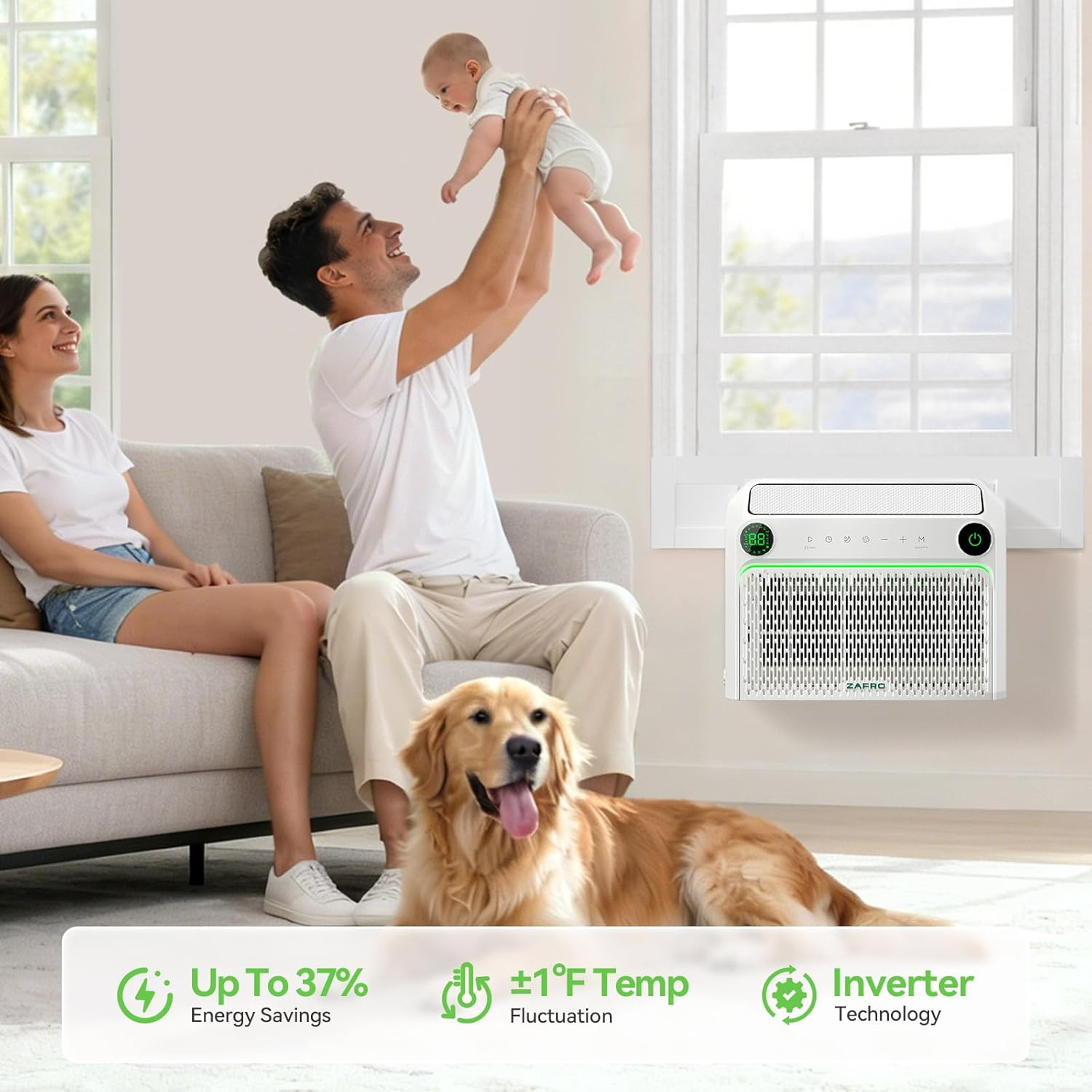 U Shaped Inverter Window Air Conditioner, Ultra Quiet (32Db), 10000BTU ASHRAE (6