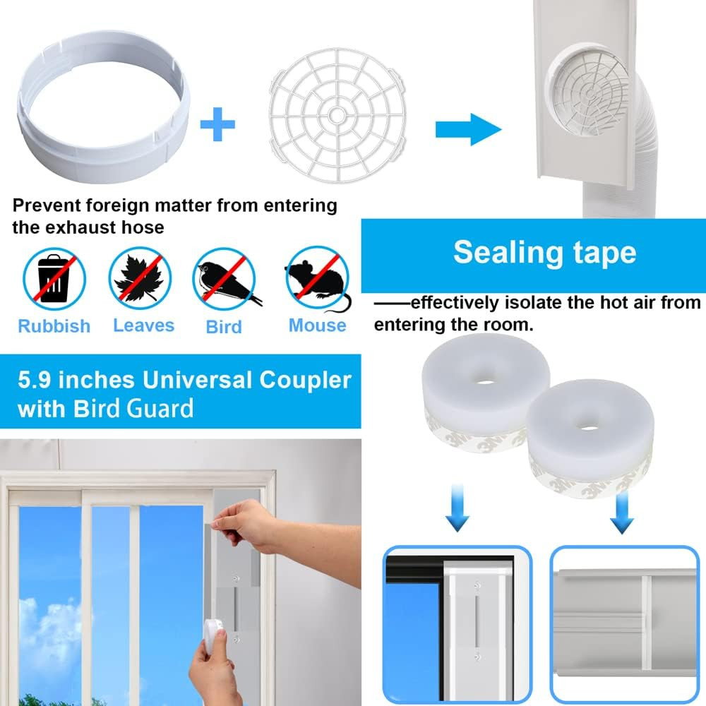 Portable Sliding Door Air Conditioner Kit, New Upgrade Door AC KIT, Adjustable A