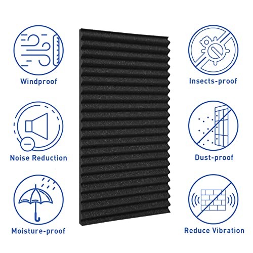 YoleShy Window Air Conditioner Side Panels Foam Panels for Window Air Black
