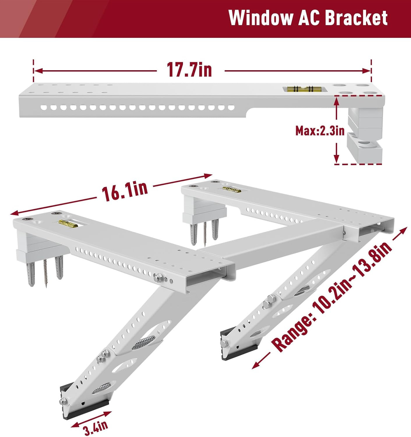 LEOPO Air Conditioner Support Bracket,Fits Single & Double-Hung Windows,Heavy Du