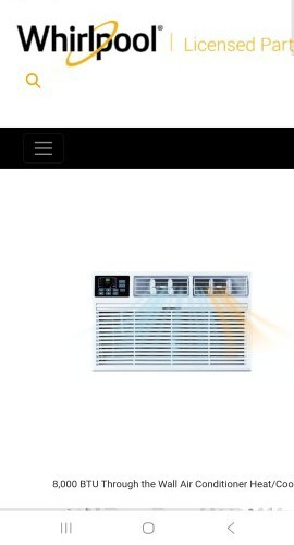 Whirlpool 8,000 BTU 115 Through the Wall Air Conditioner, White