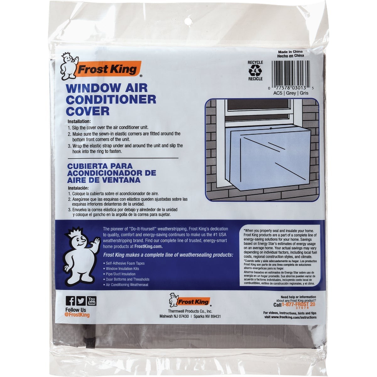 Frost King 20 In. x 28 In. x 30 In. 6 mil Rectangular Air Conditioner Cover AC5H