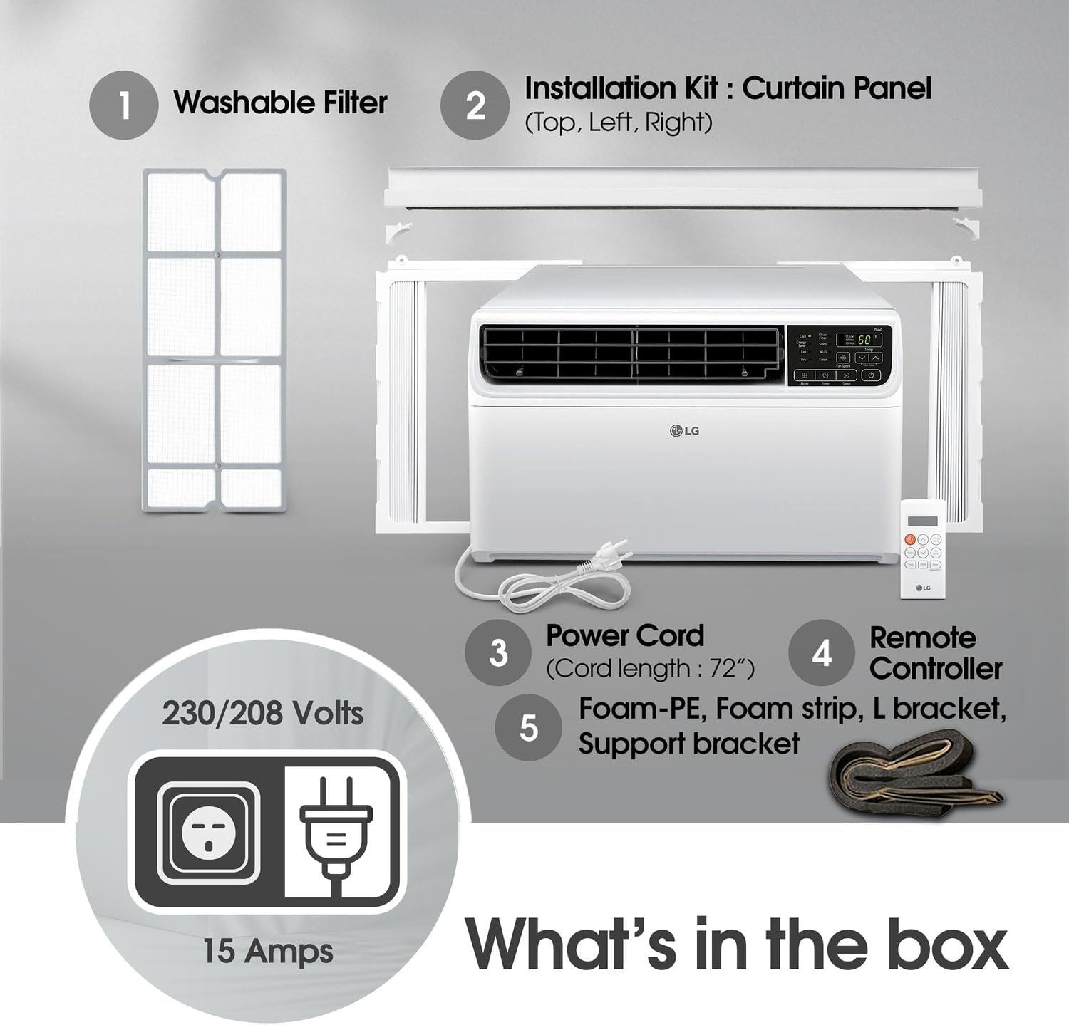 LG 18,000 BTU Inverter Smart Window Air Conditioner, Energy Star (Refurbished)