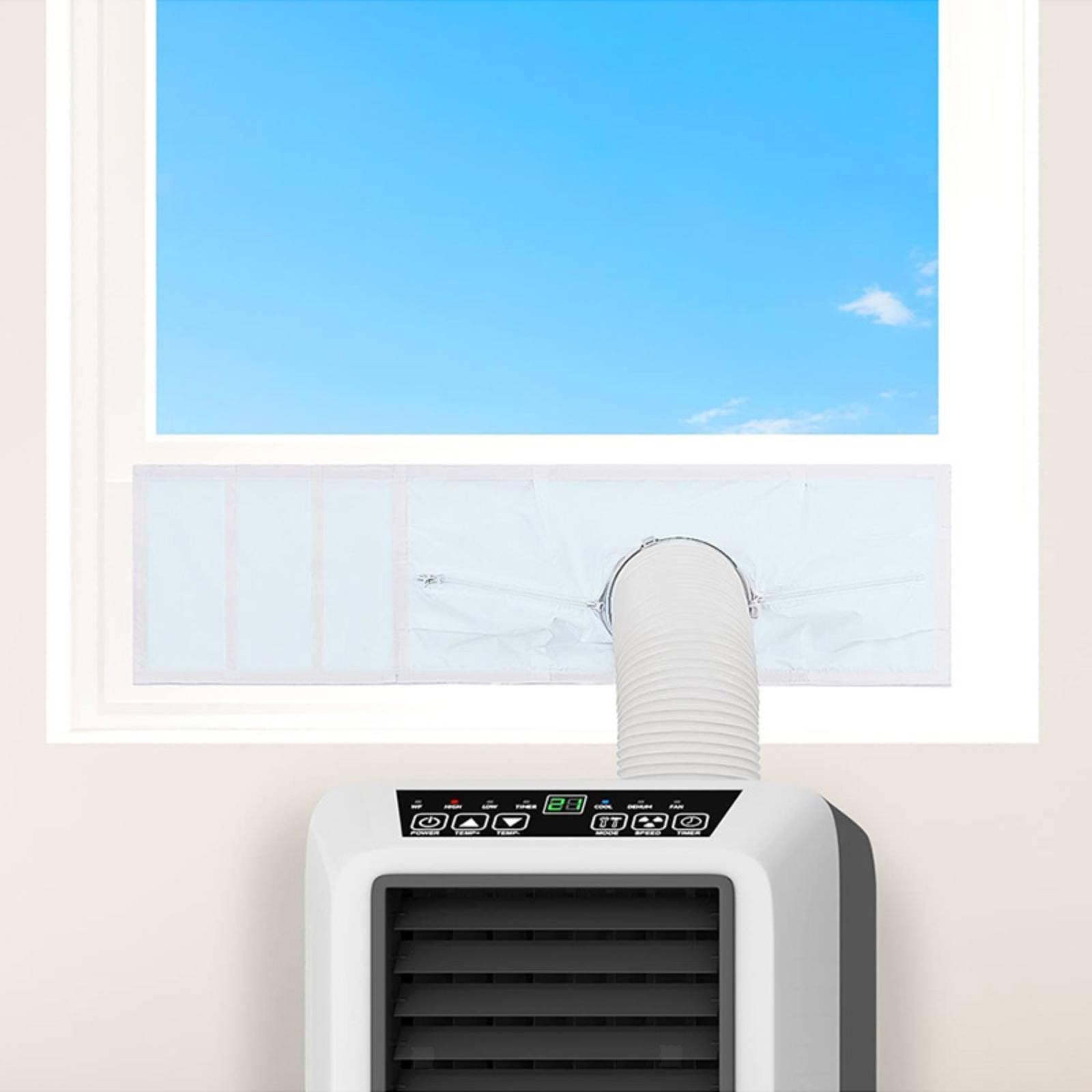 Window Barrier Panel Zippered Air Conditioner Window Barrier with Zipper