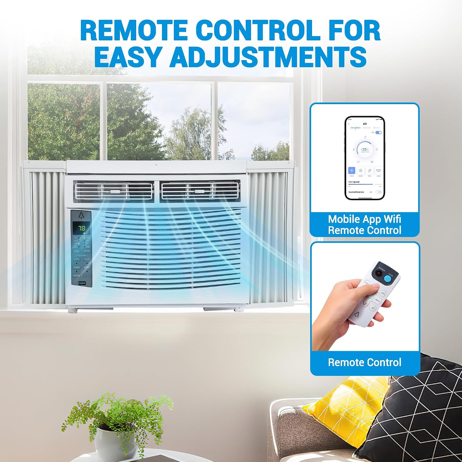 6000-BTU Window Air Conditioner up to 250 Sqf | Remote Control, Cool & Fan Funct