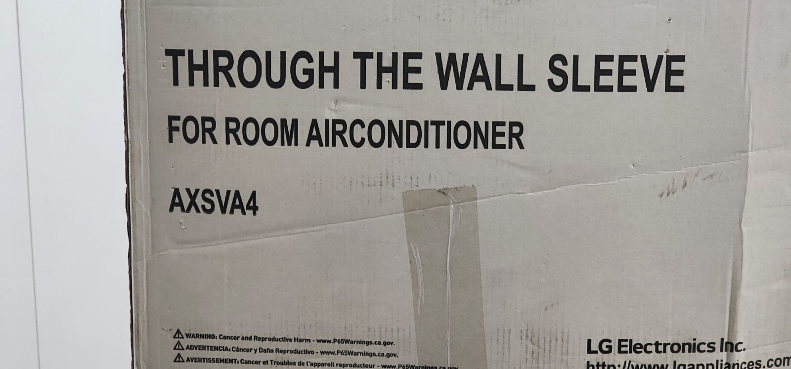 New in Box LG 26 In. Wall Sleeve for Through-the-Wall Air Conditioners- AXSVA1