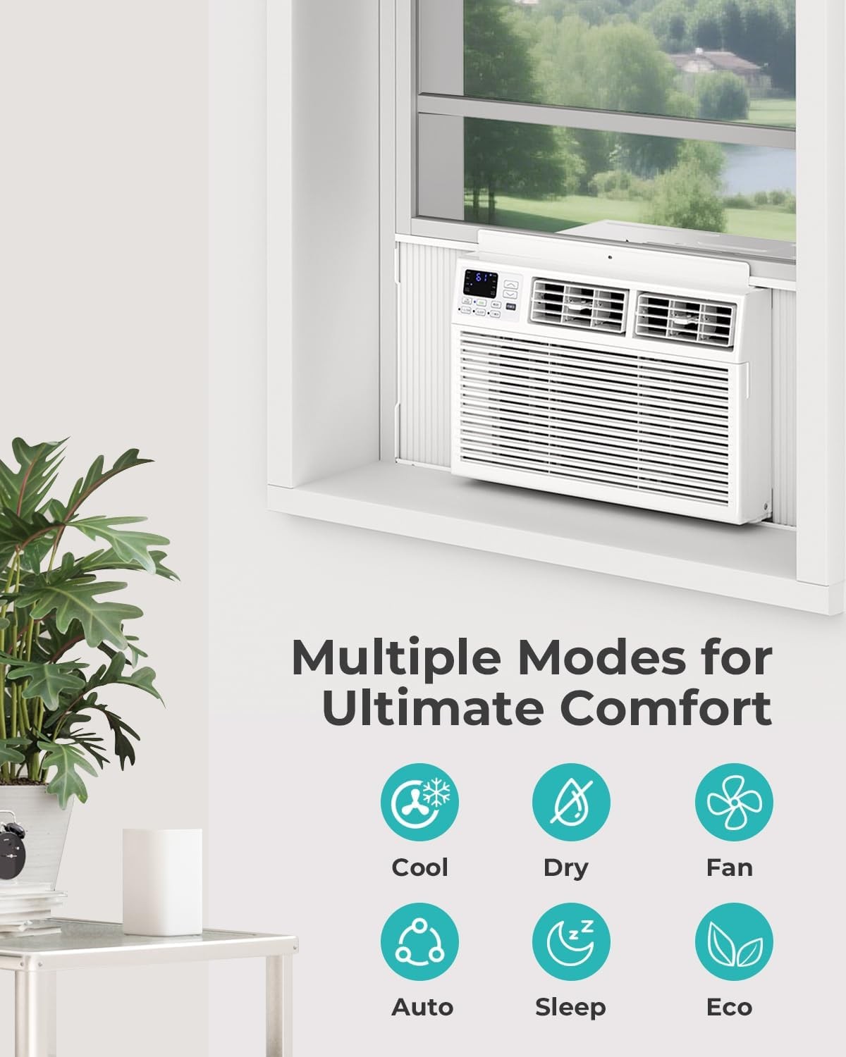 Electactic Window Air Conditioner, 8000 BTU Window AC Unit, Cool Rooms up to …