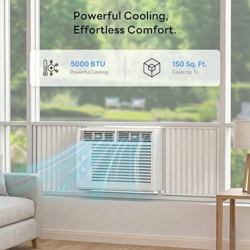 ZAFRO 5,000 BTU Window Air Conditioner Cools Up to 150 Sq.Ft.,Window AC Units…