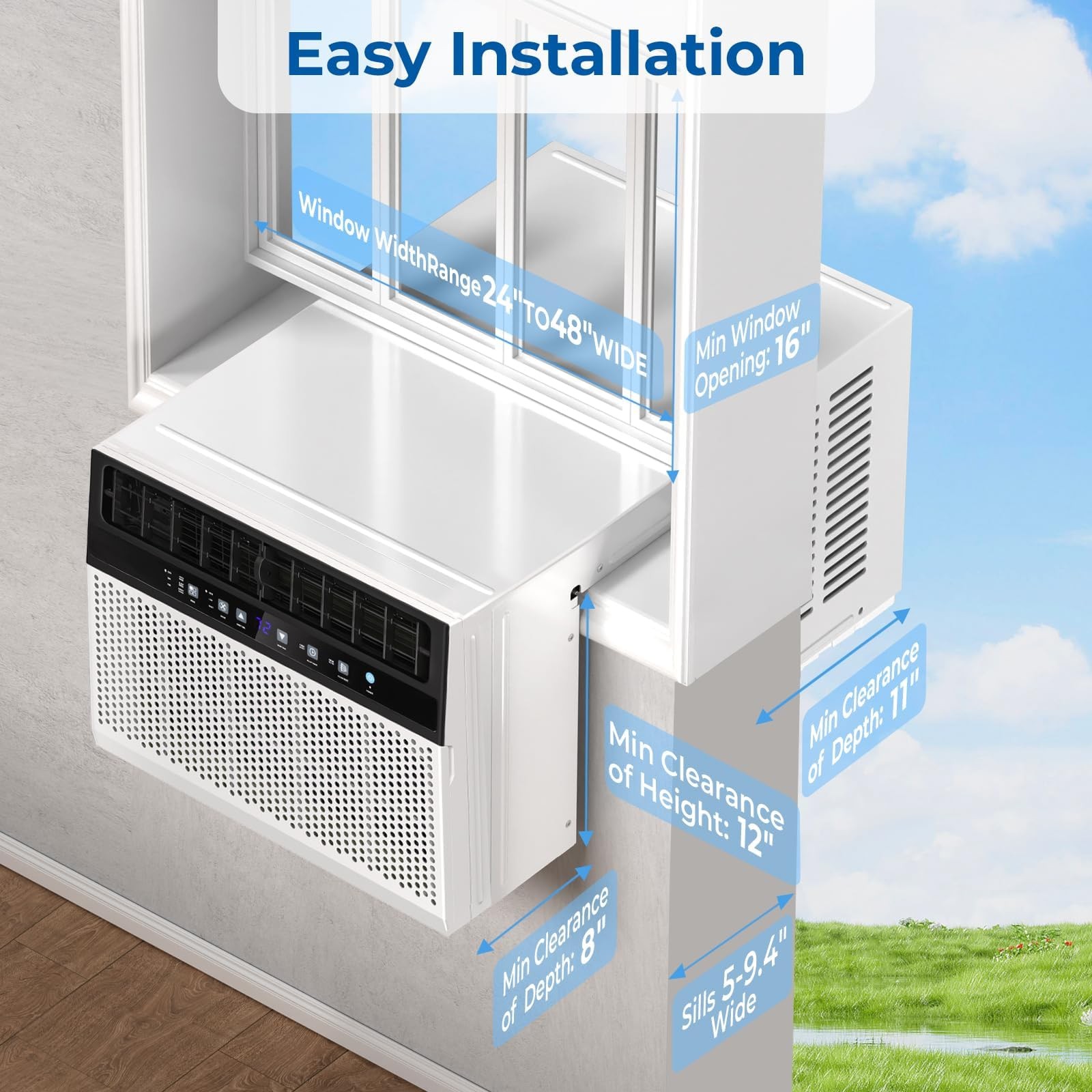 Electactic U-shaped Window Air Conditioner,AC Window Unit Cools Up 550 Sq.ft,…