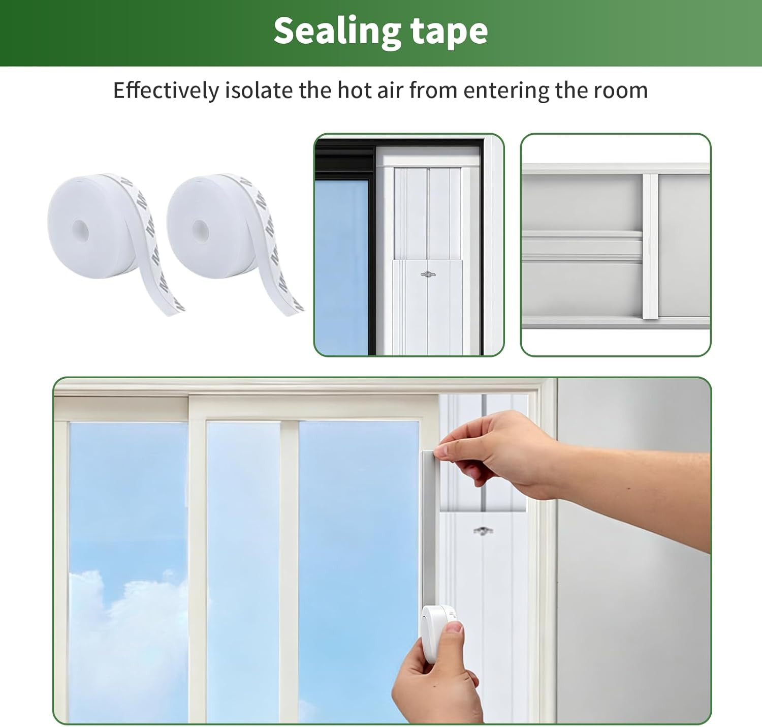 Upgrade Portable Air Conditioner Sliding Door Vent Kit with 4-In-1 Coupler Filte