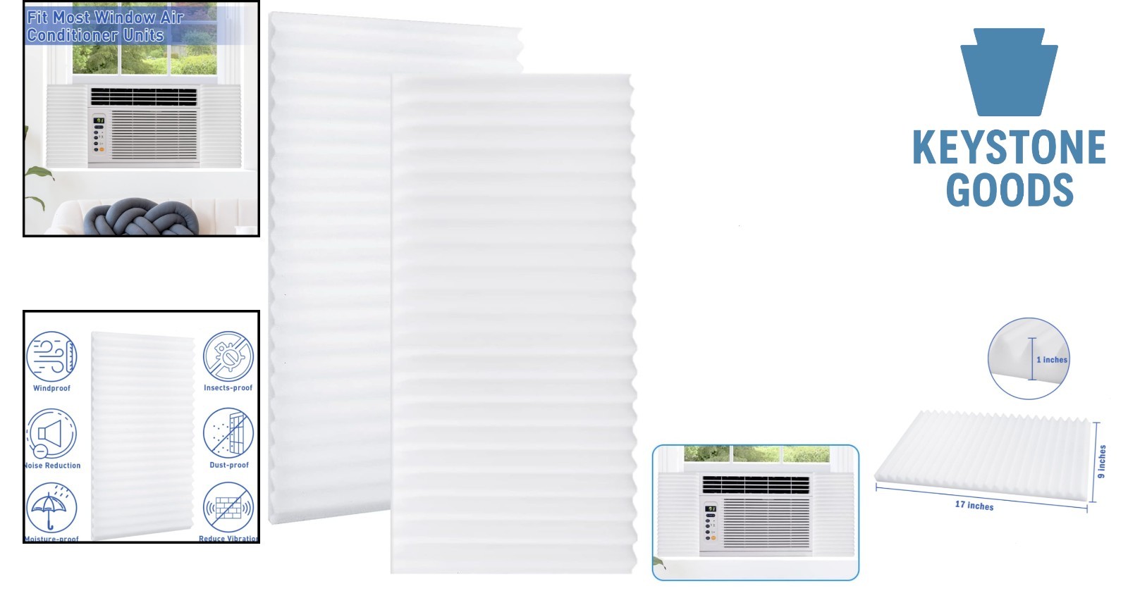 Universal Insulation Panels for Window Air Conditioners, Pack of 2