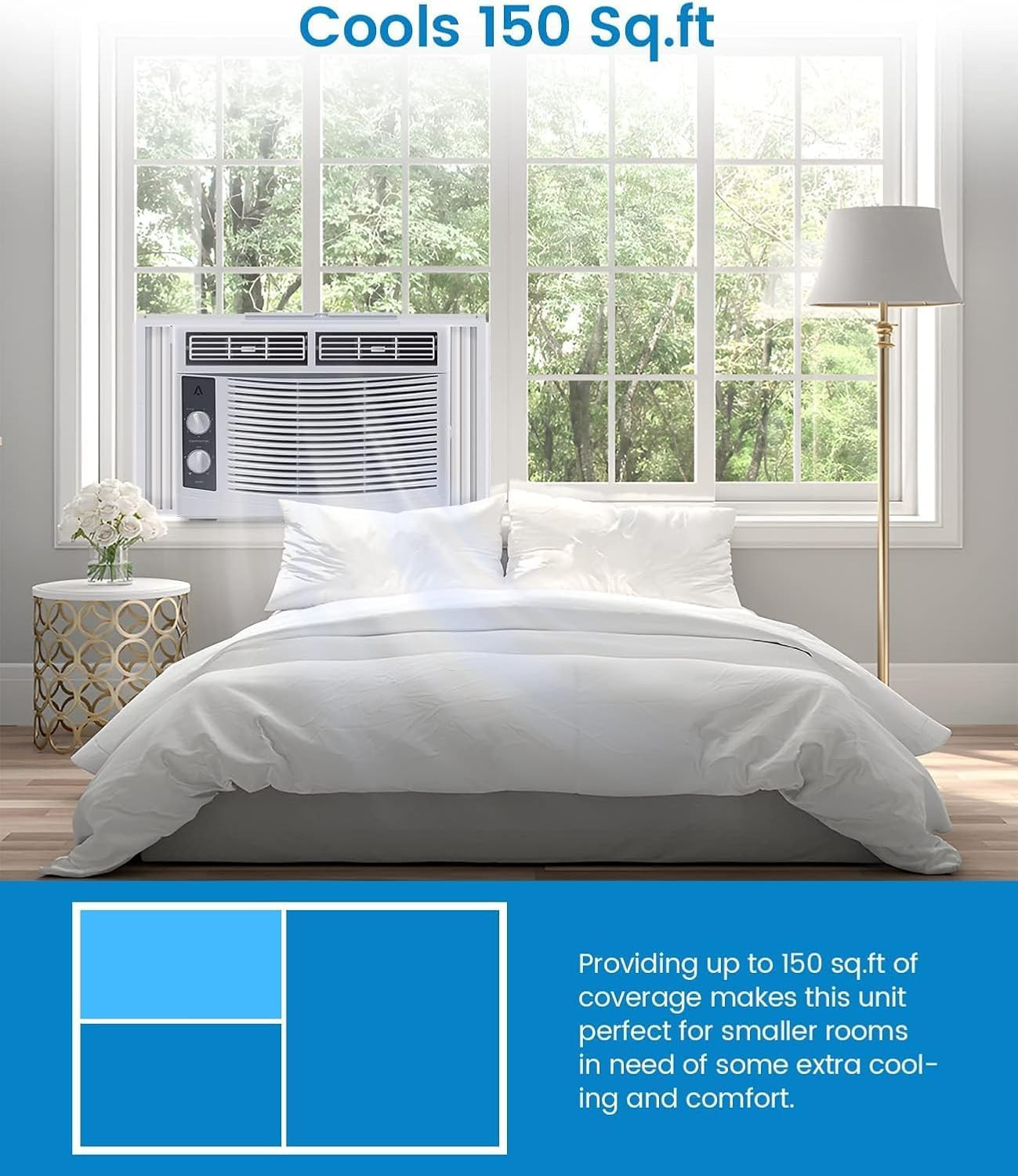 Window Air Conditioner 5000 BTU, Window AC Unit Cools up to 250 Square Feet