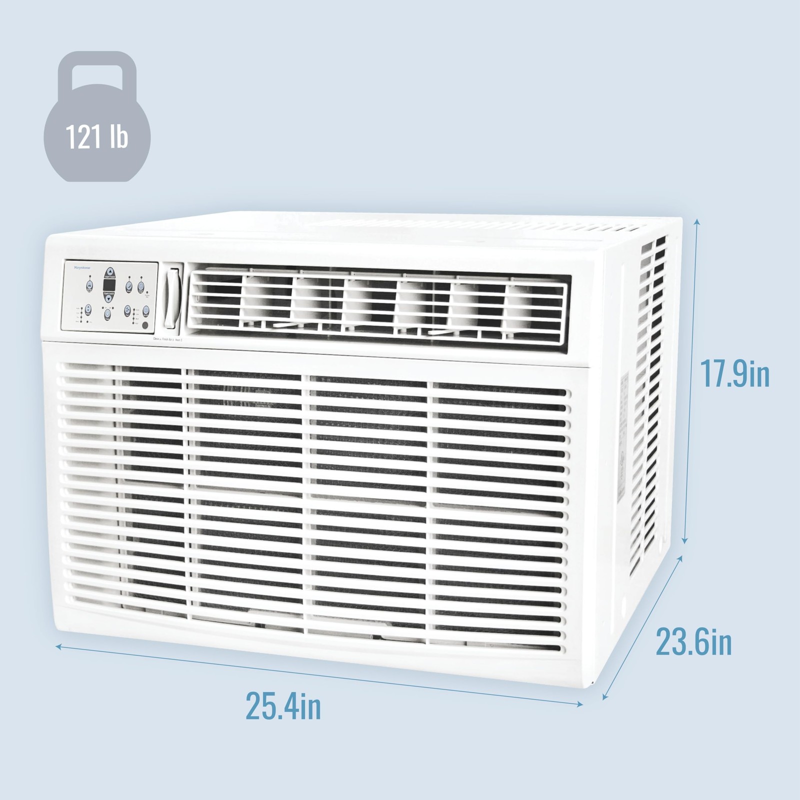Keystone 23,200 BTU 230V Window-Wall Air Conditioner with 16,000 BTU Suppleme…