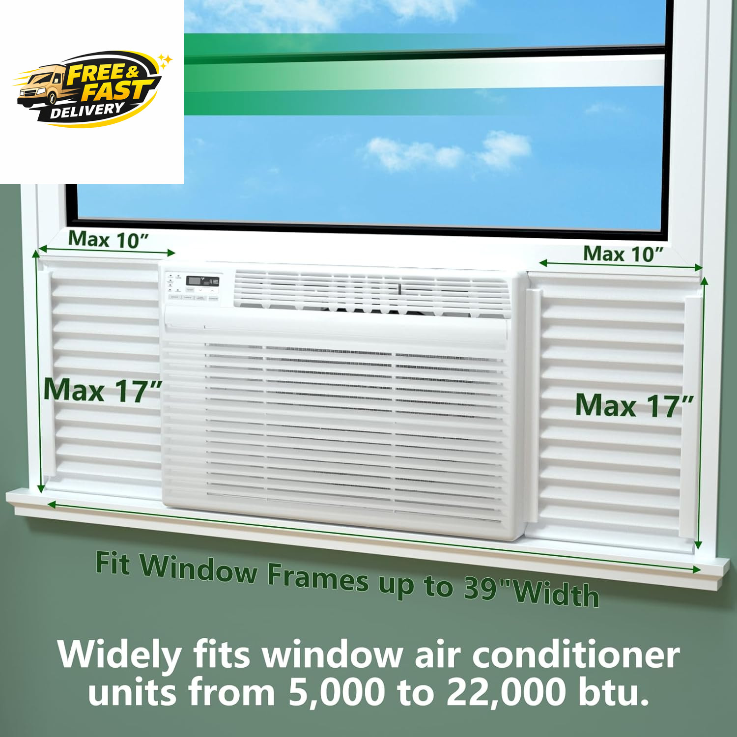 Window AC Insulated Foam Panels, Full Surround Seal Panels for Summer Cooling &