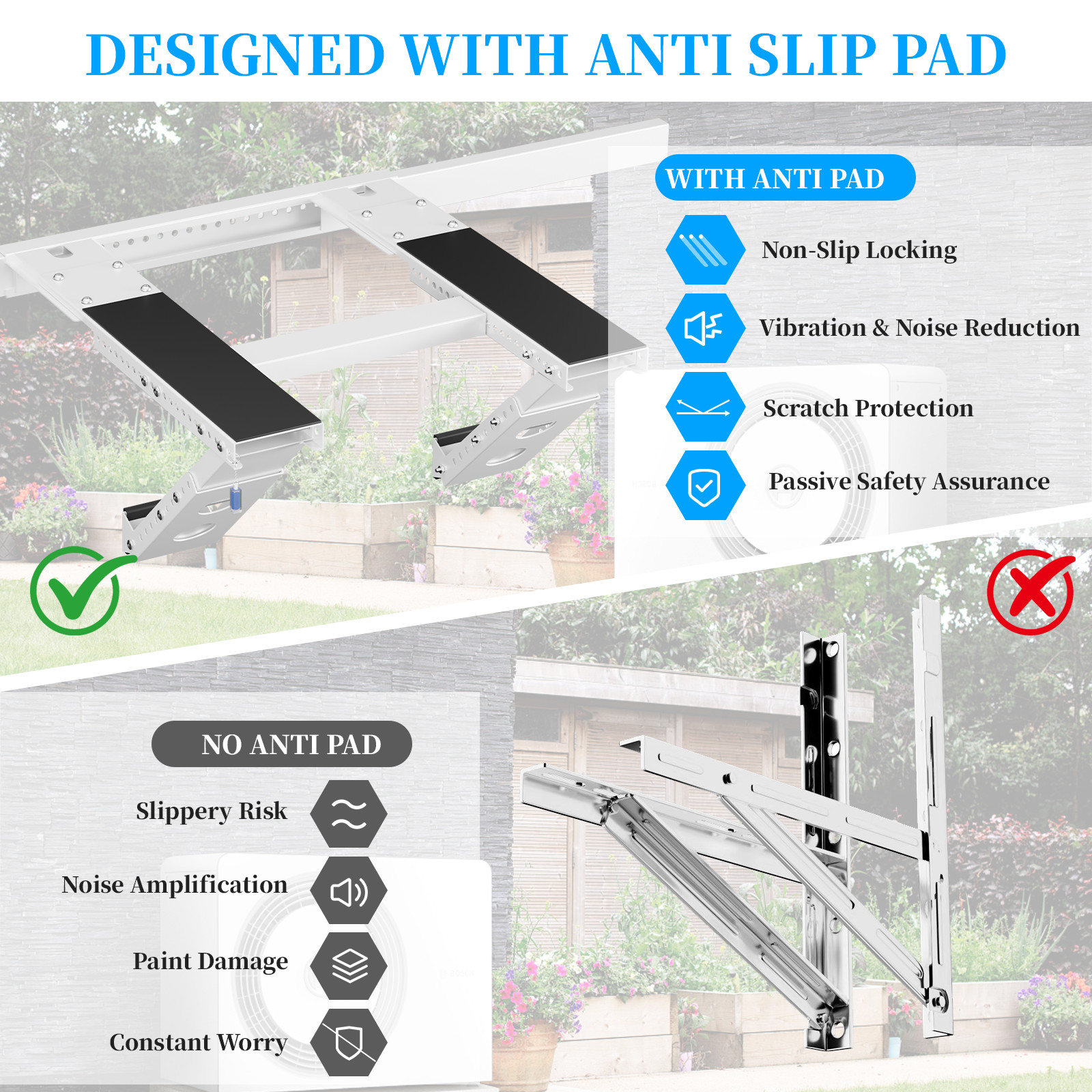 No Drill Window AC Bracket,Adjustable Window Air Conditioner Support Bracket