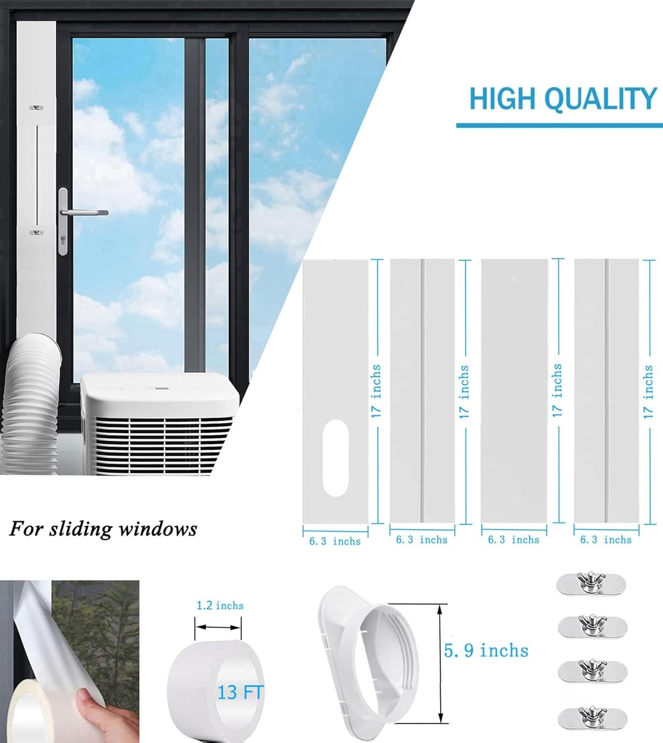 Energy-Saving Adjustable Window Kit for Portable AC – 60-inch Sealing System