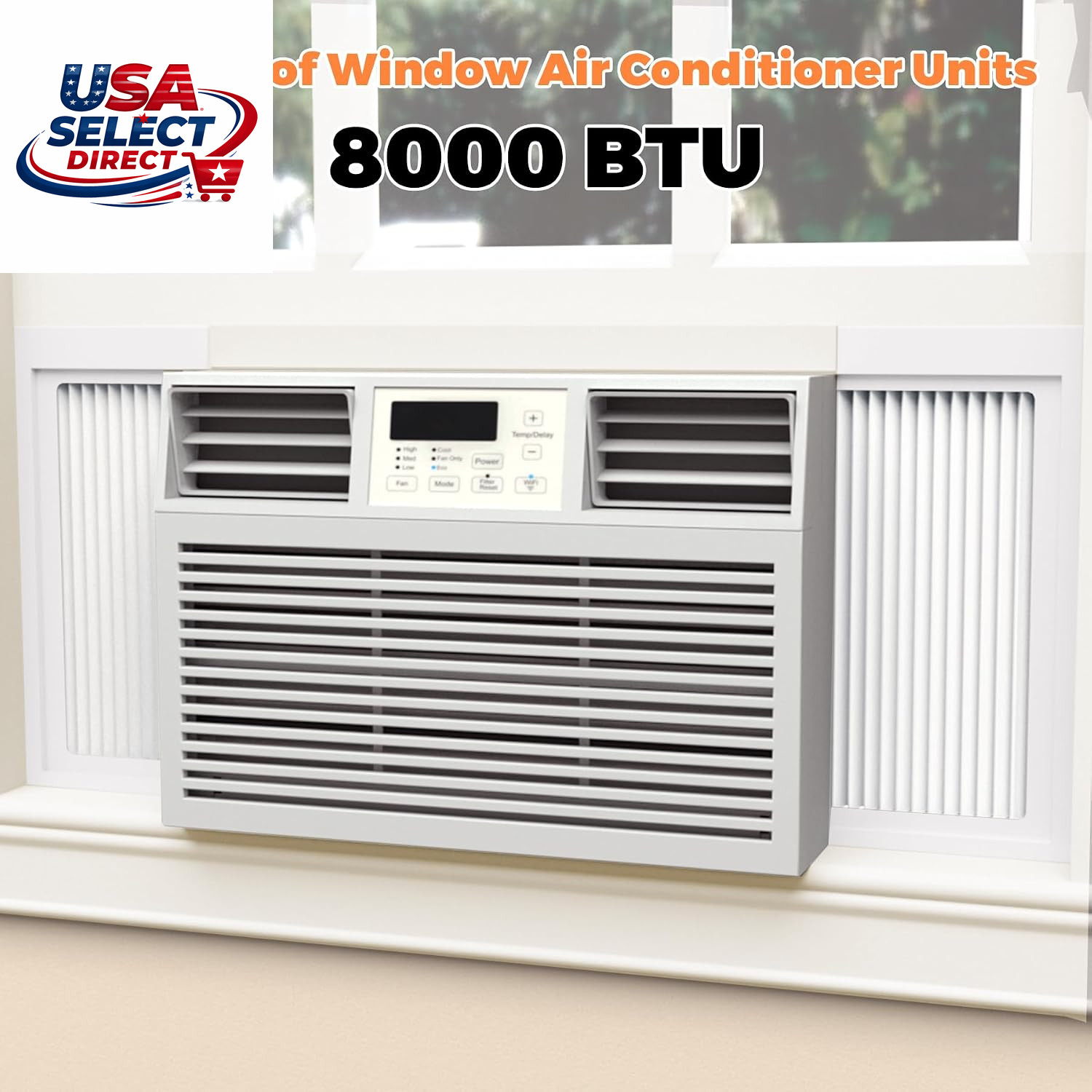Adjustable Window Air Conditioner Side Panels Kit for 8,000 BTU Units