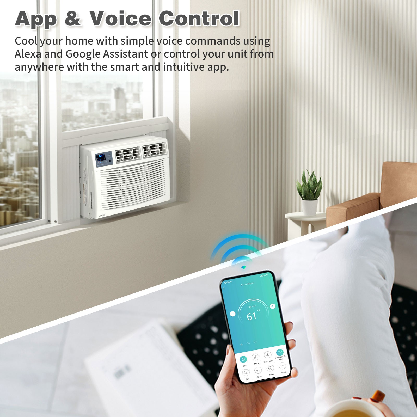 18000 BTU Air Conditioner Window Unit with Heat,Timer, Remote Control 230/208V