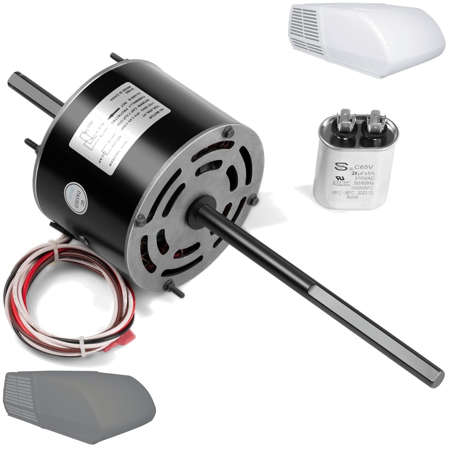 RV AC Motor with Capacitor, Direct Replacement, 1/3 HP/`