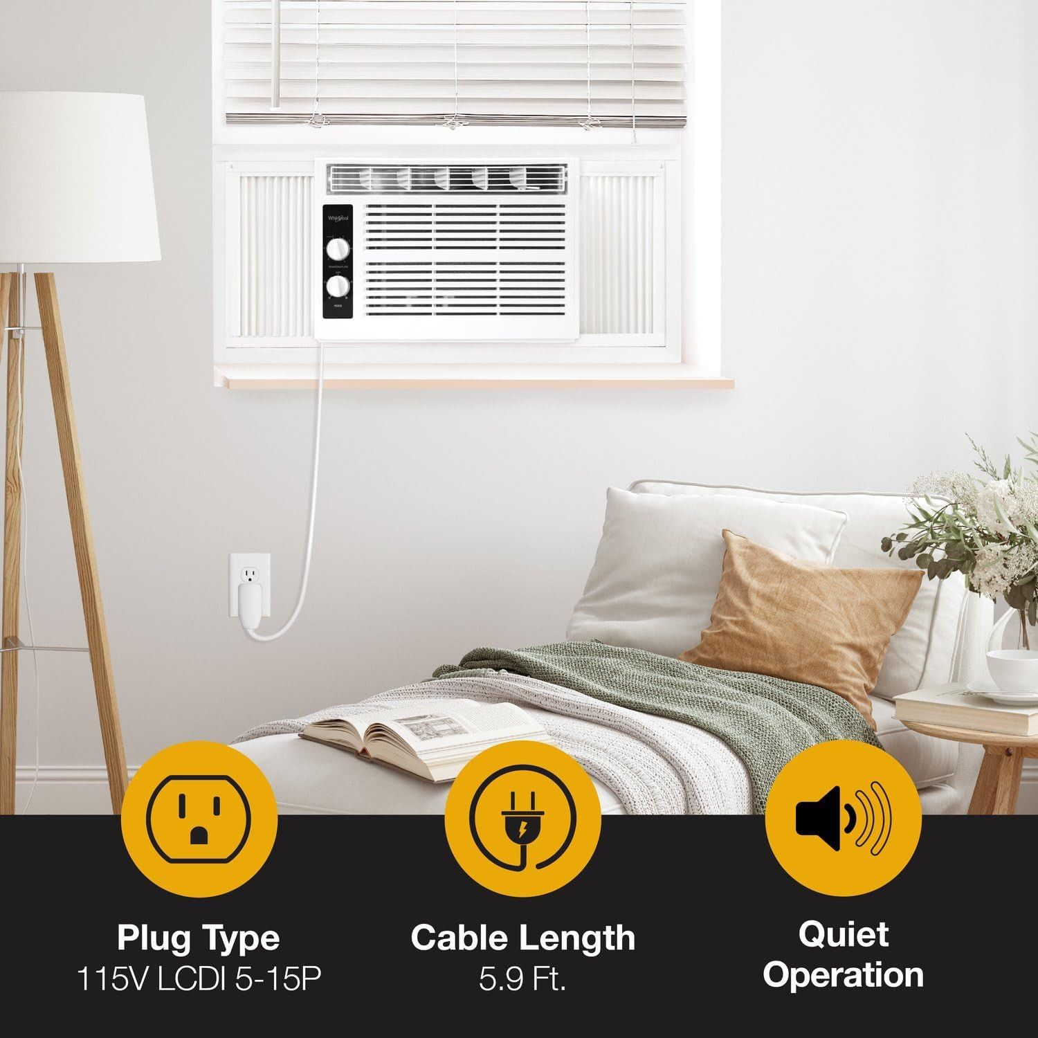 Whirlpool 5,000 BTU 115V Window Air Conditioner & Dehumidifier with Mechanical C