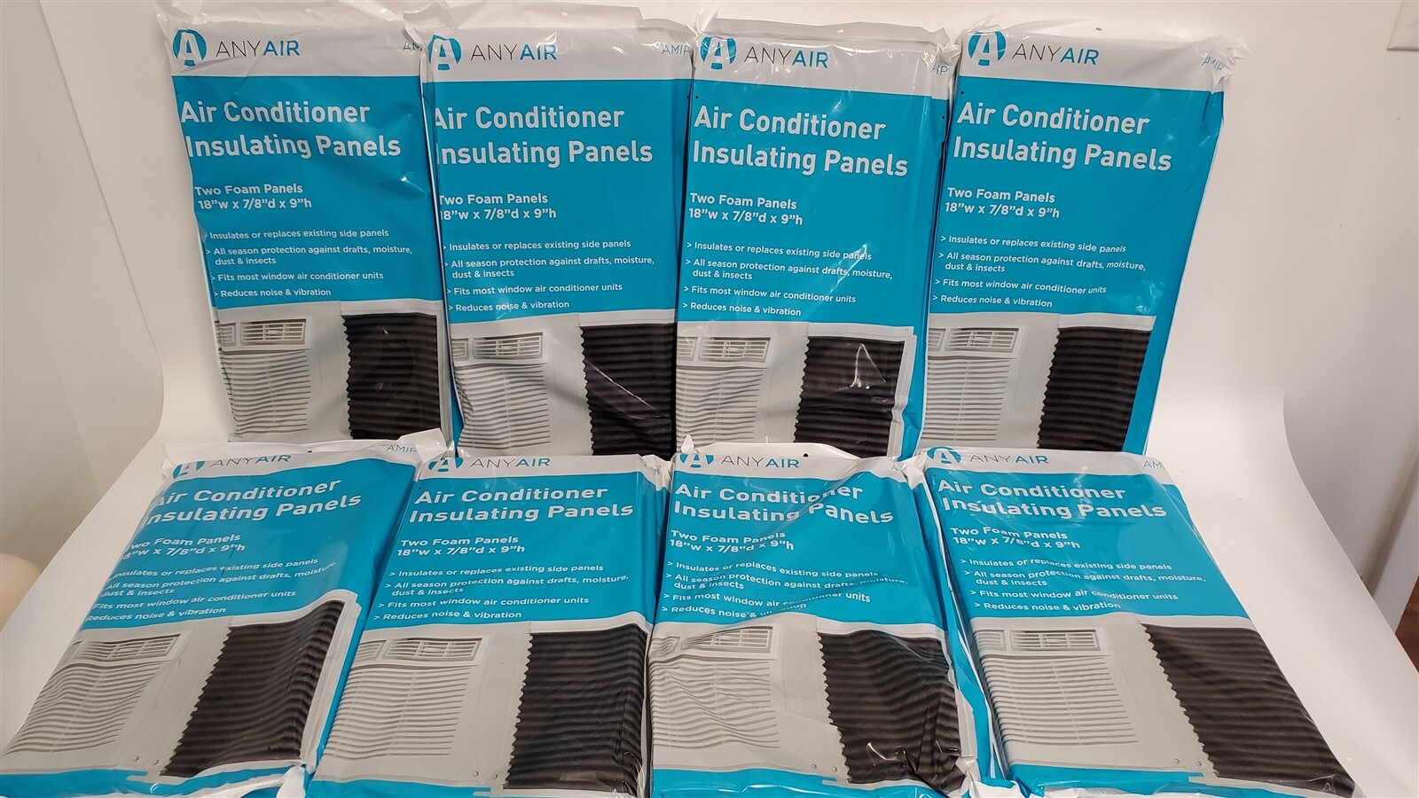 Lot of 8 ANYAIR Window Air Conditioner Foam Insulating Panels 18″ x 9″ x 7/8″