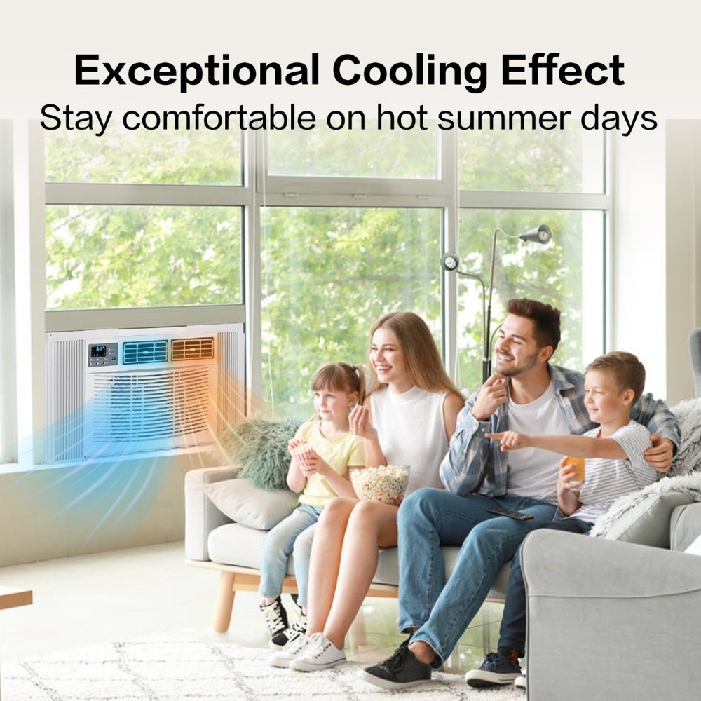 8000 BTU Air Conditioner Window Unit with Heat,Timer, Remote Control 115V/60Hz