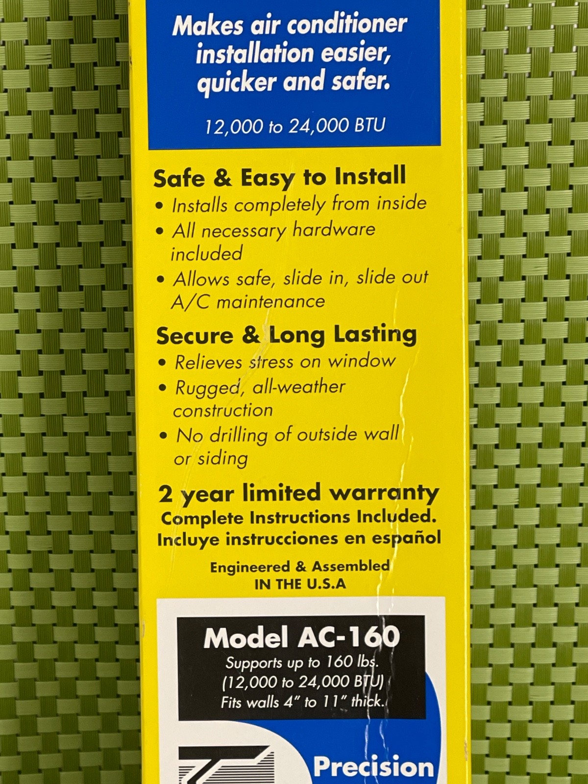 New Sealed A/C Safe Heavy Duty Universal Air Conditioner Support up to 160lbs