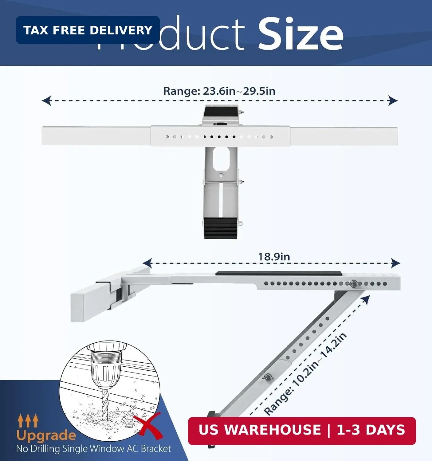 No Drilling Window AC Bracket,HVAC Brackets Fits Single & Double-Hung Windows,Ho