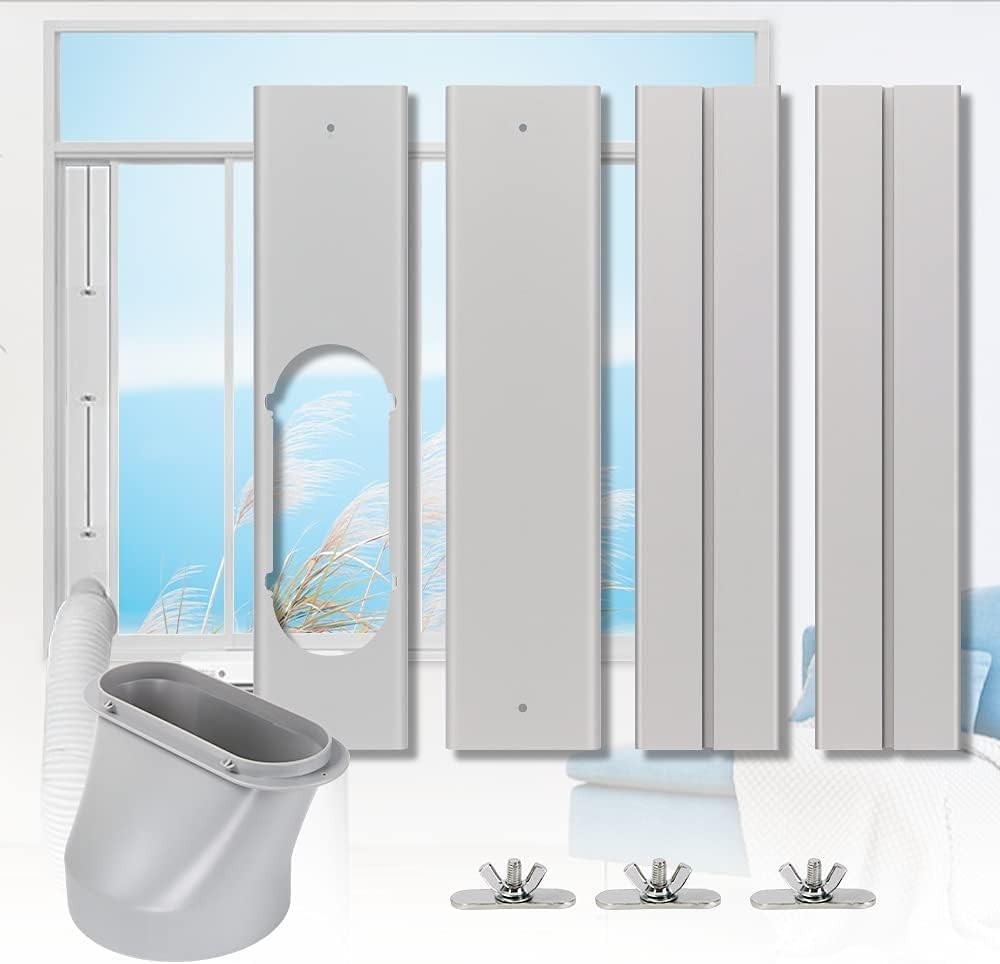 Portable Air Conditioner Window Kit Adjustable Sliding Window Vent Seal Plate
