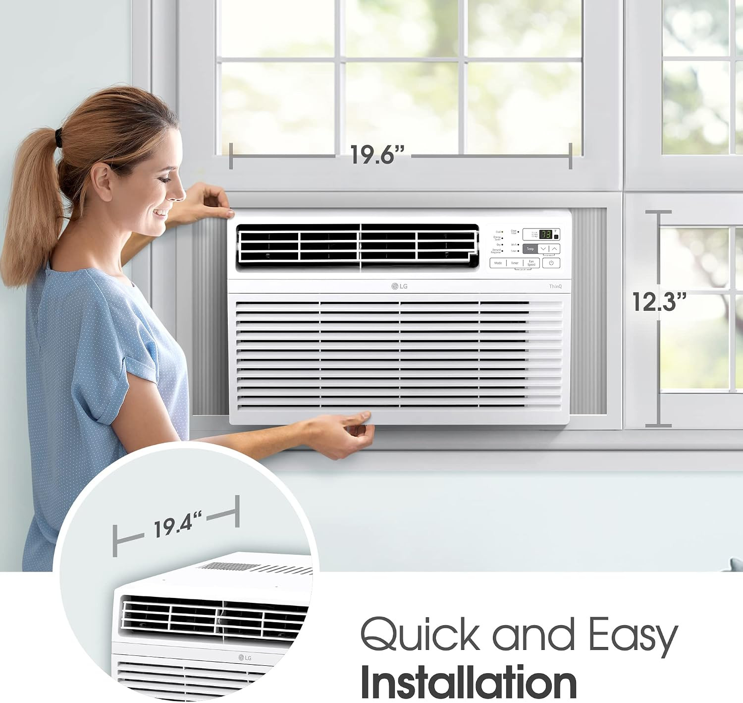 LG 10000 BTU Window Air Conditioners [2023] Remote Control Wifi App Ultra-Quiet
