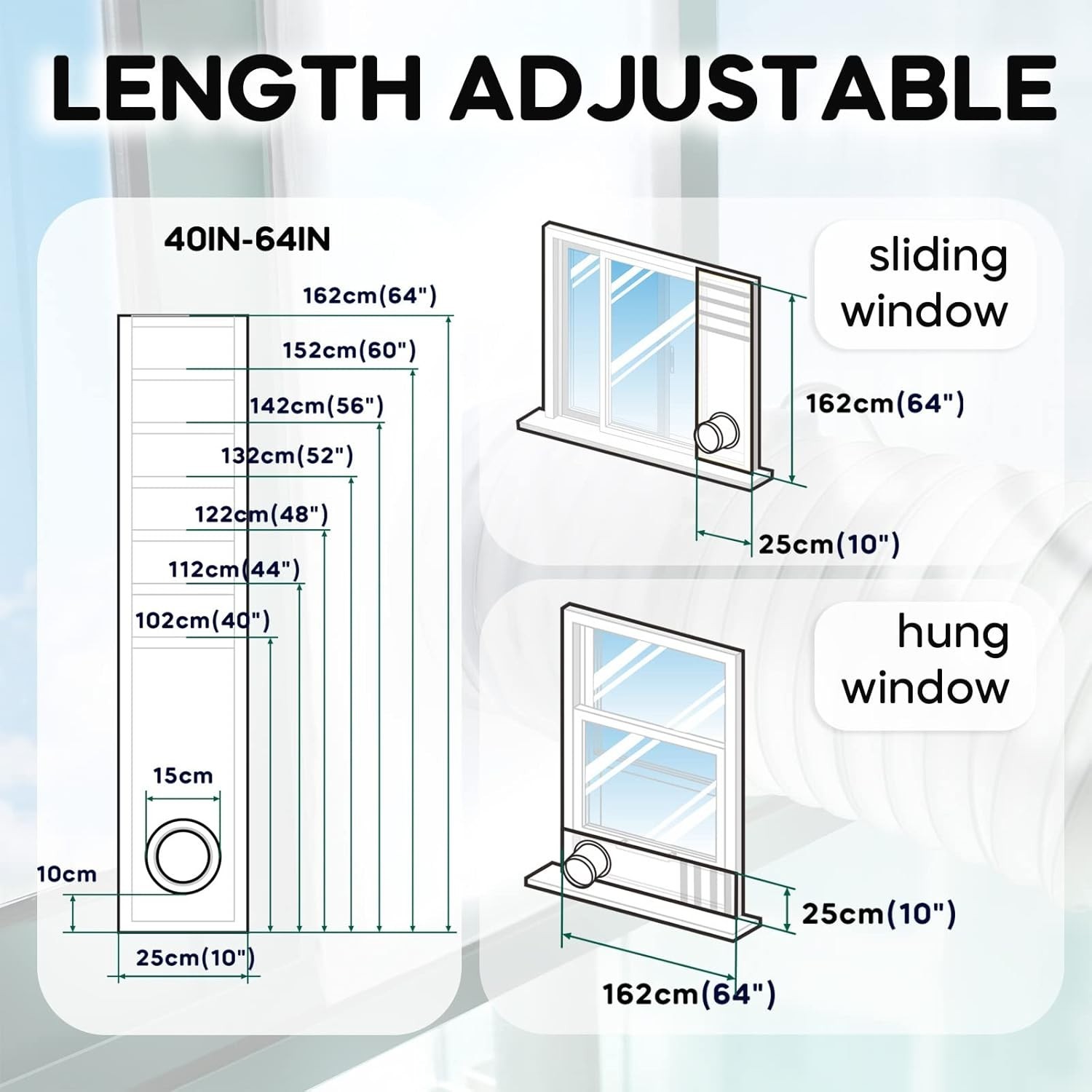 Practical Portable AC Vent Kit with Double Stitching