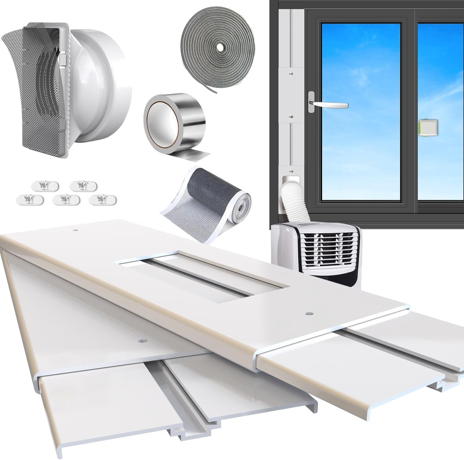 Portable Air Conditioner Window Vent Kit 26 62″ Adjustable with Universal 5.0