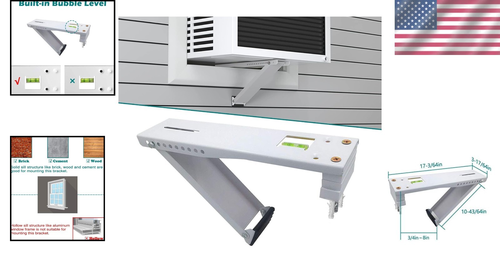 Sturdy Alloy Steel A/C Support Bracket – Fast Indoor Installation, No Damage!