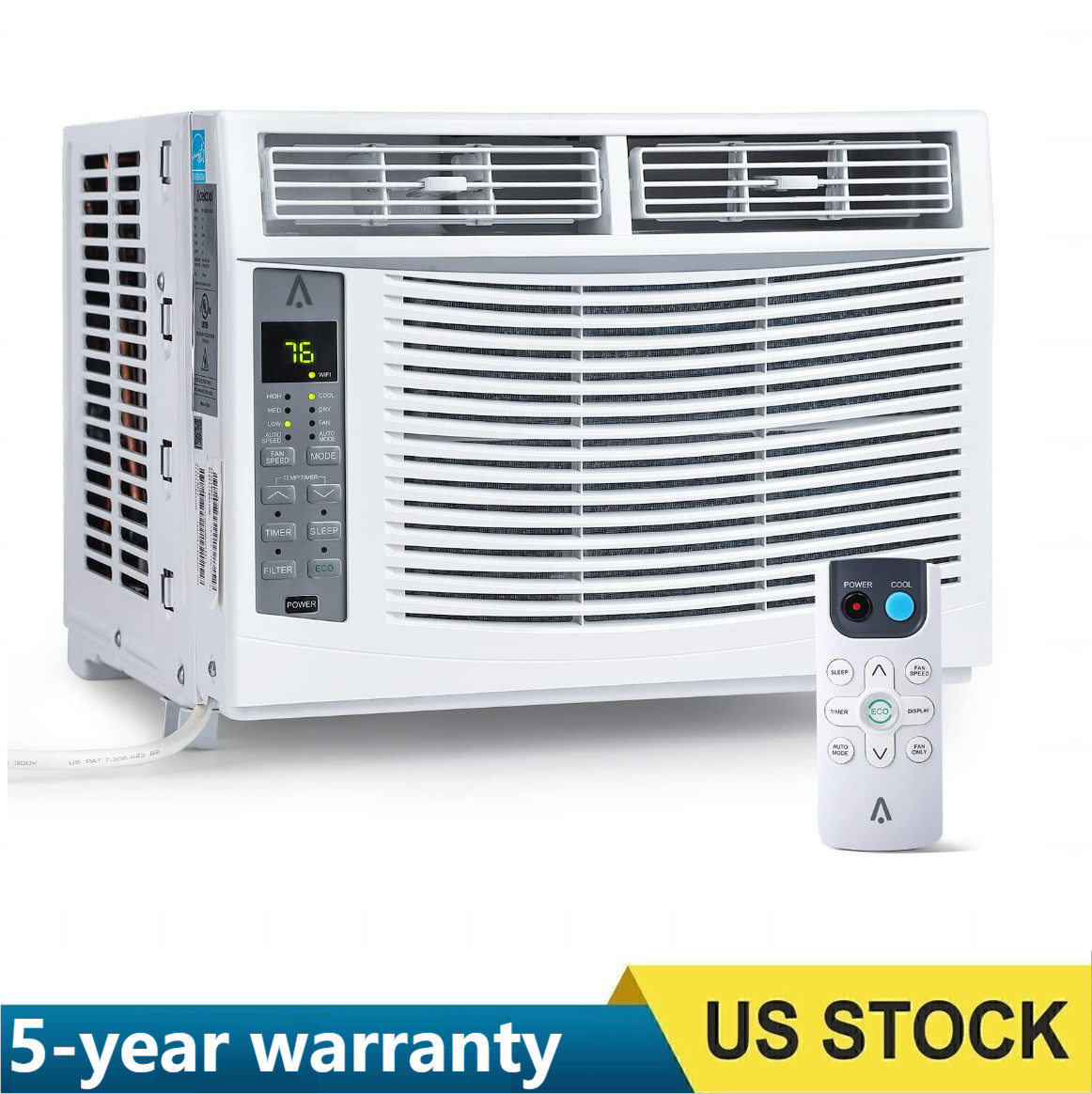 6000 BTU Window Air Conditioner Cools 250 Sq.Ft Window AC Unit with Remote 115V