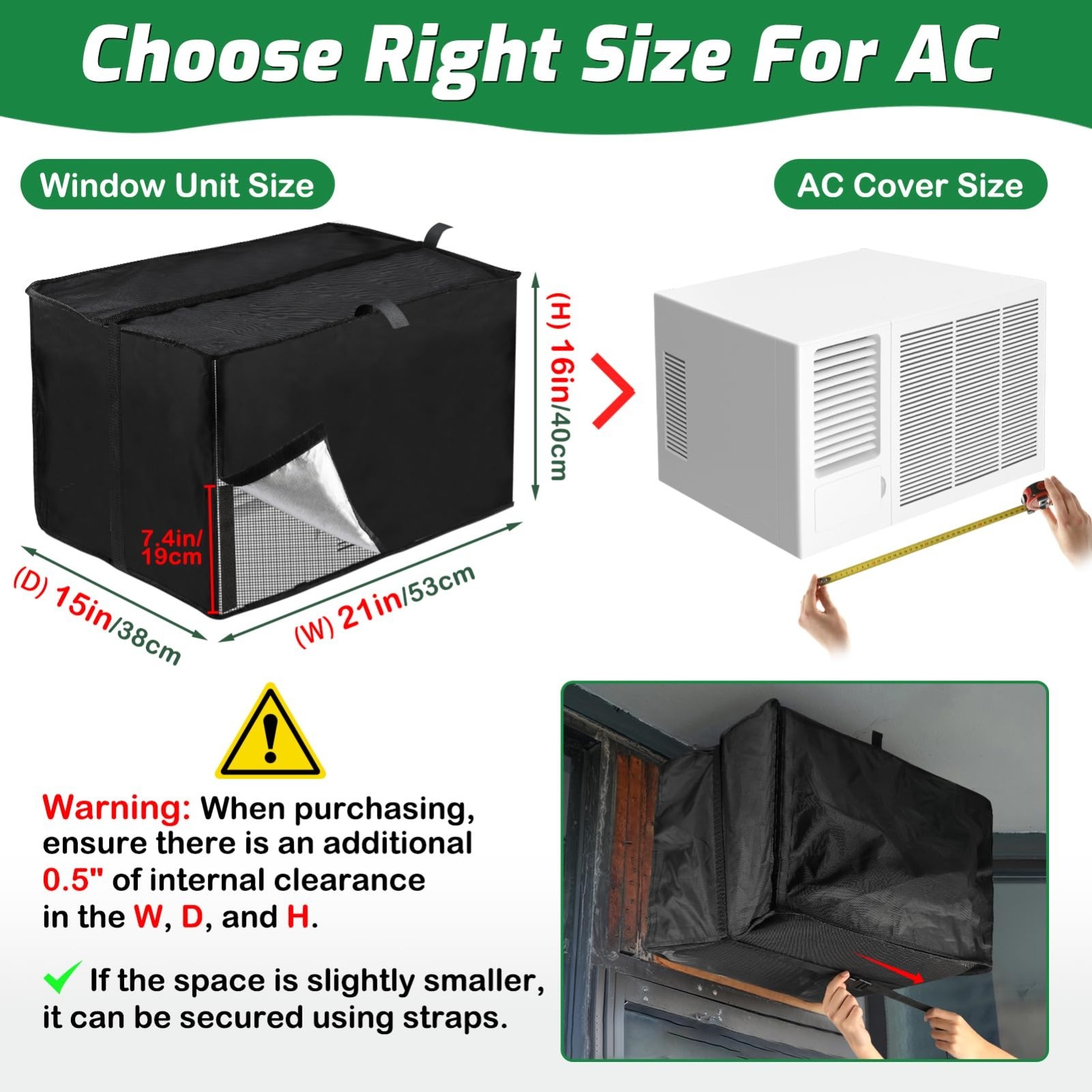 Outdoor Mesh Window Air Conditioner Cover – Waterproof, Dustproof, Insect Protec