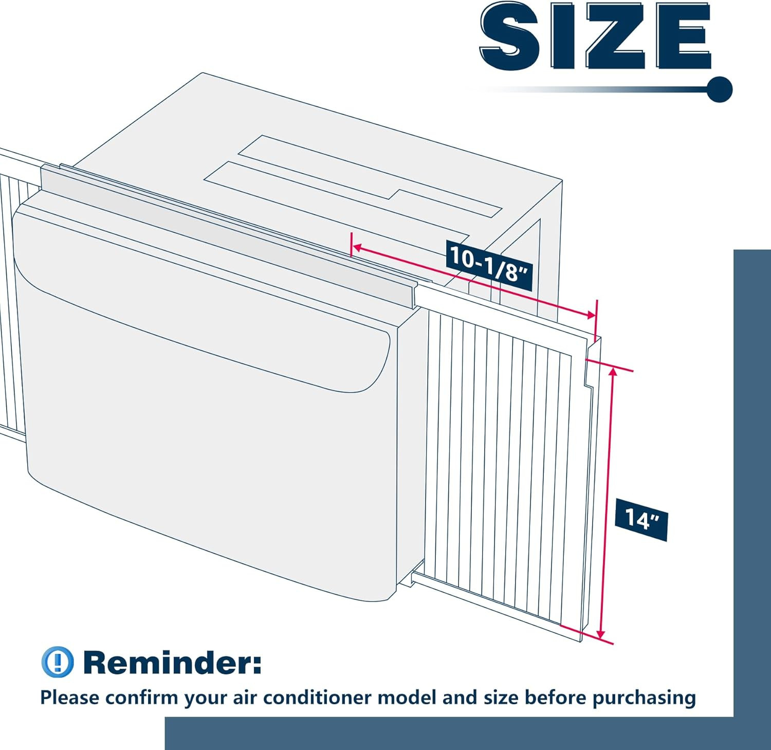 Window Air Conditioner Side Panel with Frame,Ac Insulation Side Panels Curtain K