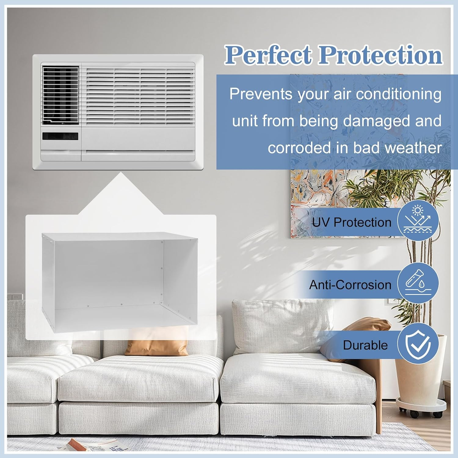 Through the Wall Air Conditioner Sleeve, 26 Inch AC Wall Sleeve, Universal Desig