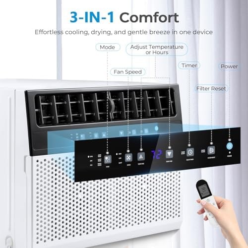 Electactic U-Shaped Window Air Conditioner, 12000BTU Window AC Units Cools up…