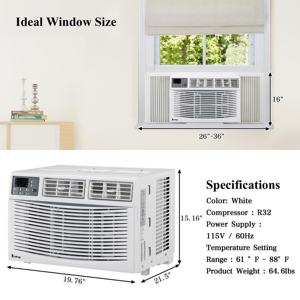 Zokop 5000 BTU – 14000 BTU Window Air Conditioner Dehumidifier Fan 3 in 1
