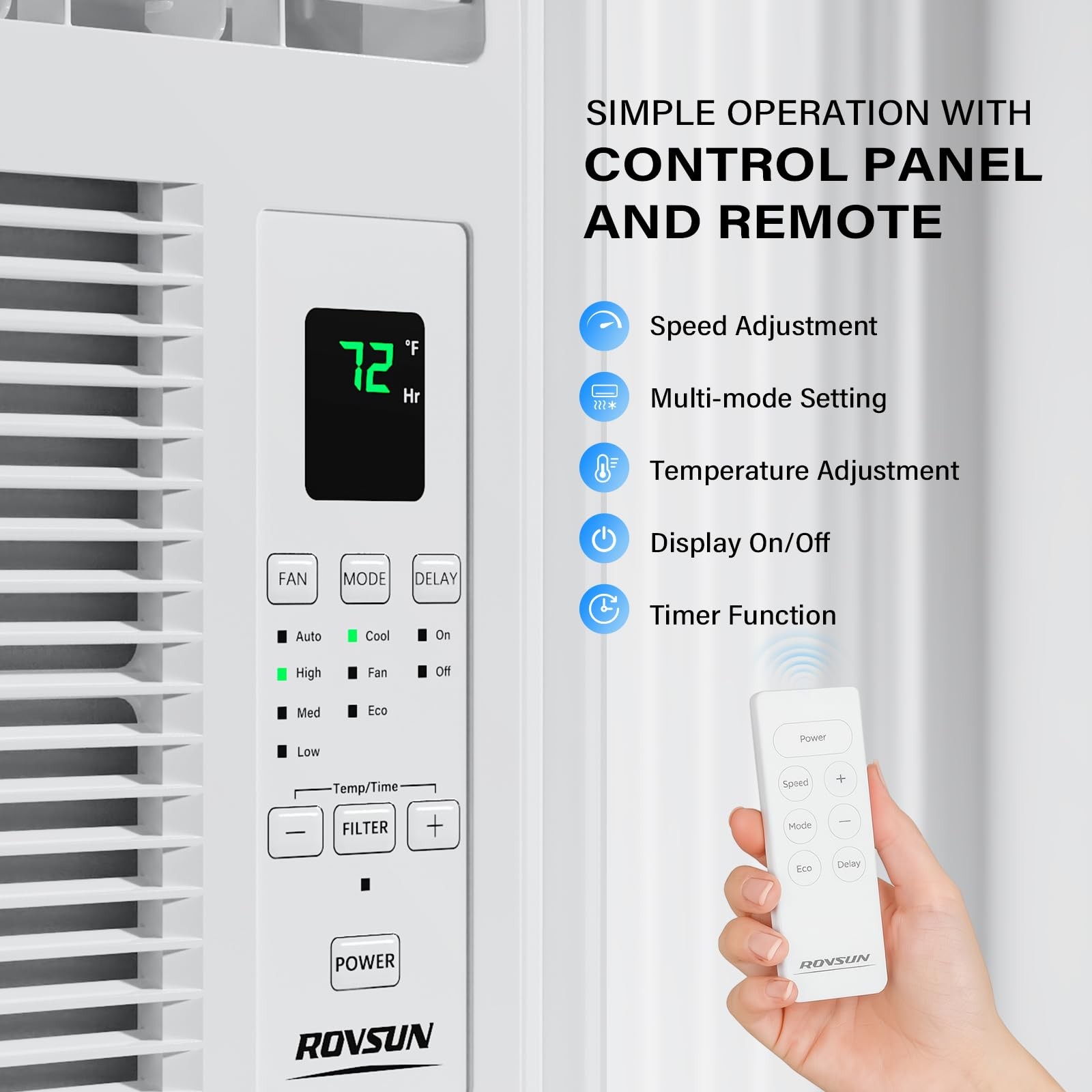 ROVSUN 5000 BTU 6000 BTU 115V Window Air Conditioner Cooling w/Remote Control
