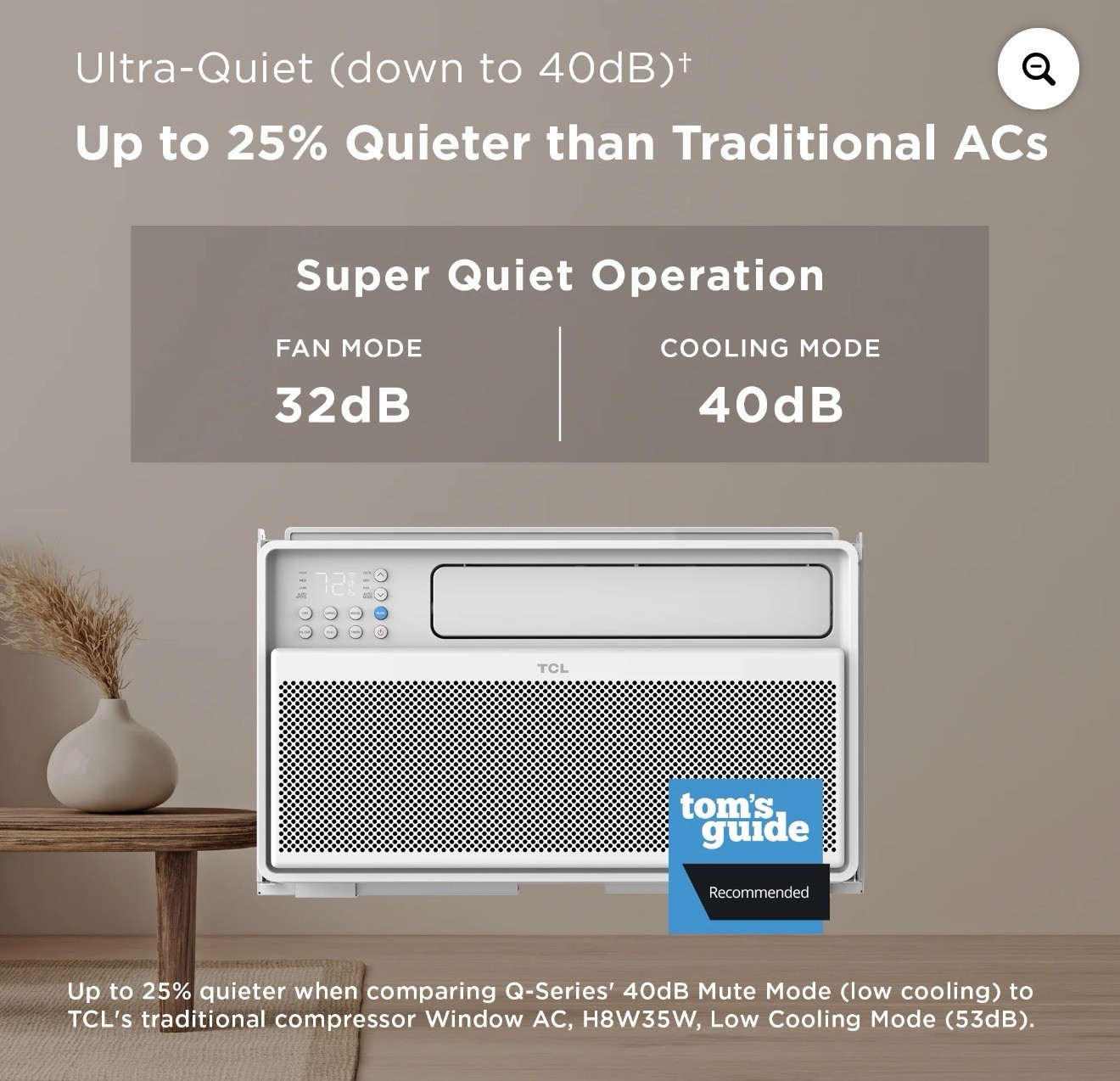 TCL H10W4MW 10000 BTU Q-Series Smart Inverter Window AC, Ultra-Quiet, 38% Energy