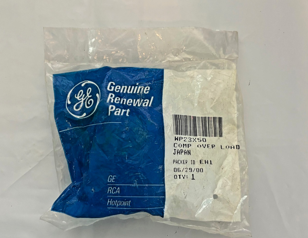 WP23X0050 / WP23X50 GE / GENERAL ELECTRIC AIR CONDITIONER OVERLOAD RELAY – OEM