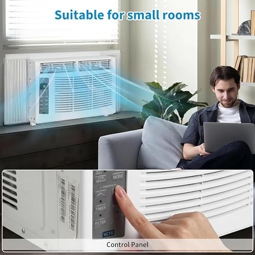 6,000 Btu Window Air Conditioner, Cools Up to 250 Sq. Ft with Cooling,