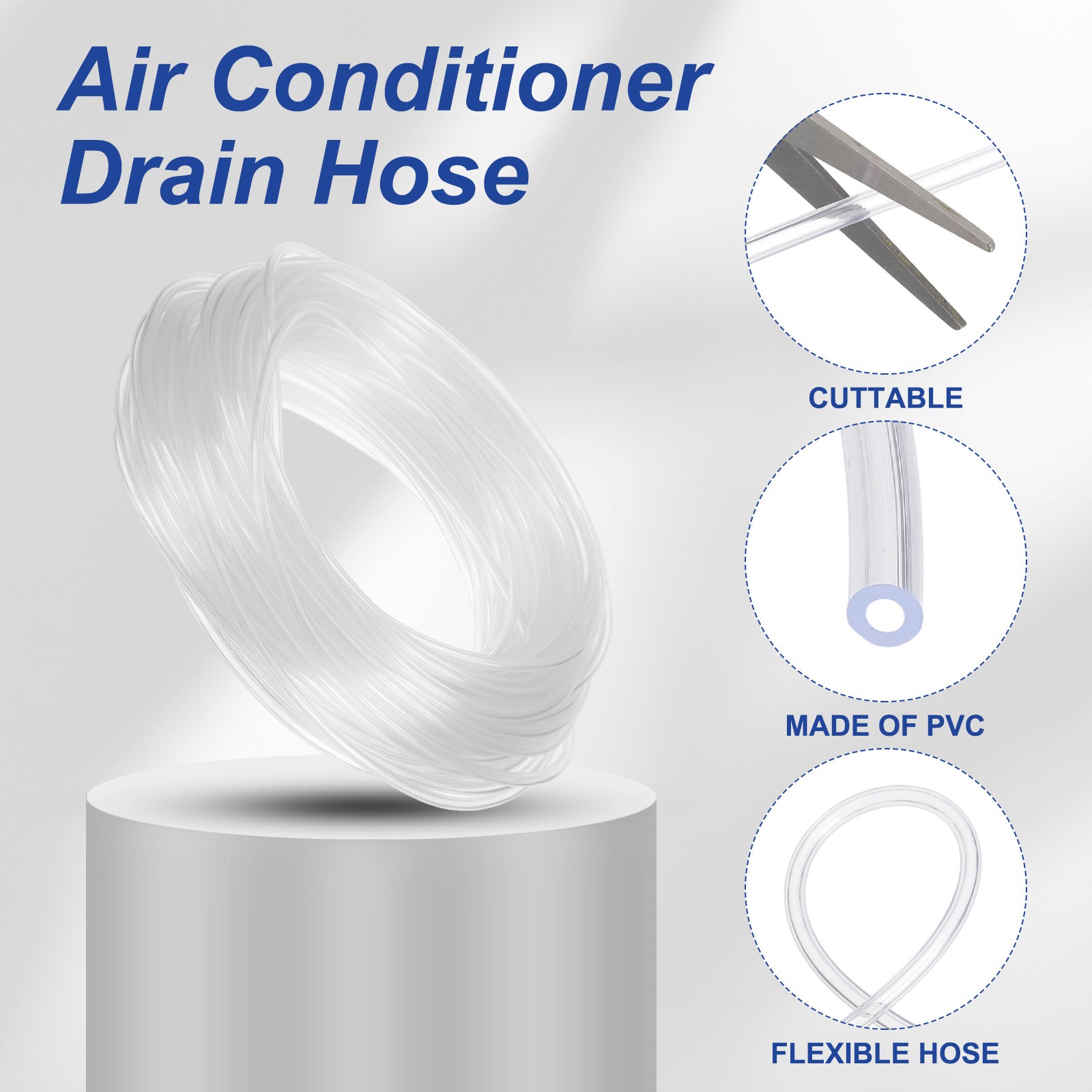 65.6Ft 1/16″ ID x 5/32″ OD Air Conditioning Exhaust Pipe for Universal AC